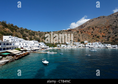 Vue de Loutro, préfecture de Chania, Crète, Grèce Banque D'Images
