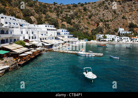 Vue de Loutro, préfecture de Chania, Crète, Grèce Banque D'Images