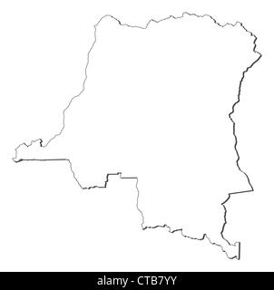 La carte de la République démocratique du Congo avec les divers états Banque D'Images