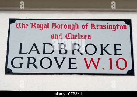 Ladbroke Grove, W.10 street sign Banque D'Images