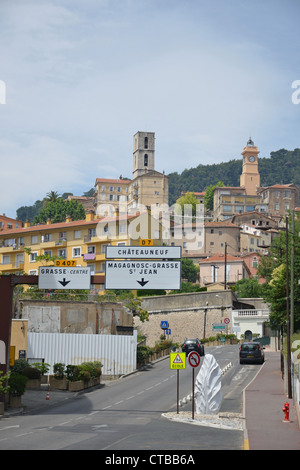 Vue de la vieille ville, à Grasse, Côte d'Azur, Alpes-Maritimes, Provence-Alpes-Côte d'Azur, France Banque D'Images