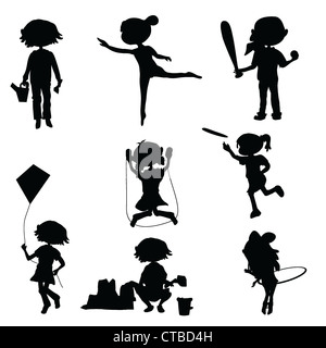 Cartoon silhouettes pour le plaisir, les enfants l'éducation et de travail Banque D'Images