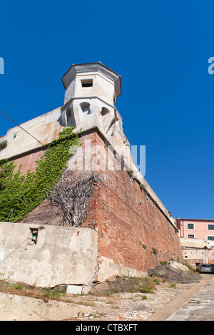 Mur antique à Portoferraio, Île d'Elbe, en Italie. Banque D'Images