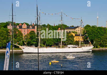 Vues de l'île de Skeppsholmen, placé stratégiquement à l'entrée de la mer Baltique Port Intérieur,Suède,Scandinavie,Stockholm Banque D'Images