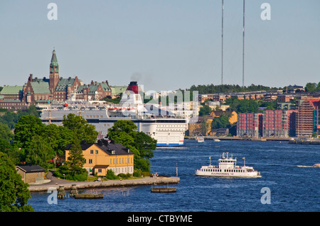 Vues de l'île de Skeppsholmen, placé stratégiquement à l'entrée de la mer Baltique Port Intérieur,Suède,Scandinavie,Stockholm Banque D'Images