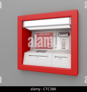 Distributeur automatique de billets sur mur gris Banque D'Images