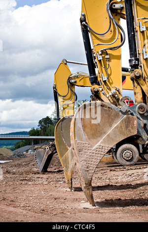 Machines de construction sur l'autoroute en Allemagne neu Banque D'Images