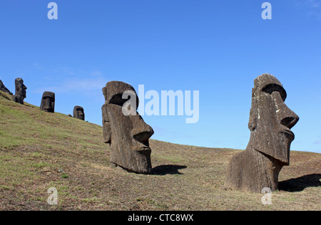 L'île de Pâques, Easter Island statues, Chili Banque D'Images