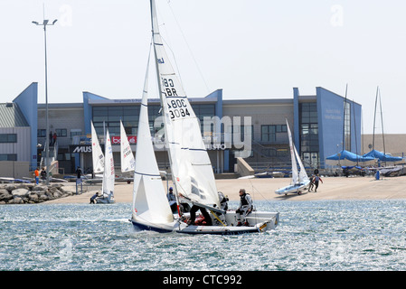 Terminal de ferries de Weymouth, Dorset, l'emplacement pour la voile olympique de 2012 Banque D'Images