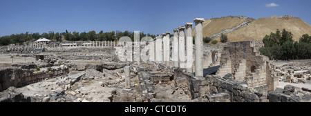 Paysage panoramique du Beit She'un site archéologique, Israël Banque D'Images