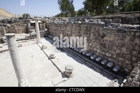 Les latrines communales au Beit She'an Archaeological Site, Israël Banque D'Images