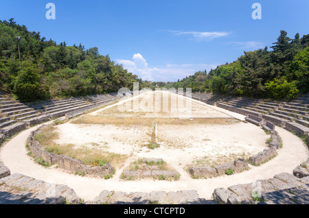 Le stade lors de l'acropole de Rhodes, la ville de Rhodes, Grèce Banque D'Images