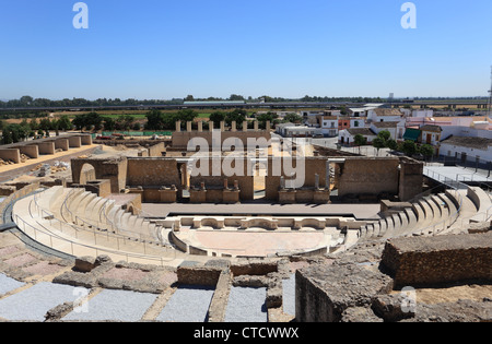 Ruines de l'Amphithéâtre Romain Italica, Province de Séville, Espagne Banque D'Images