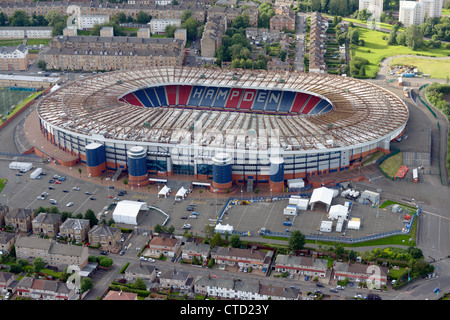 Vue aérienne du stade de football Hampden Park, Glasgow. Banque D'Images