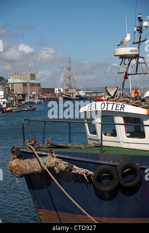 Quai des bateaux à Weymouth en Juin Banque D'Images