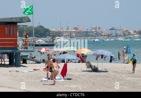 Colon Playa De Santiago de la Ribera Beach au sud de l'Espagne Banque D'Images