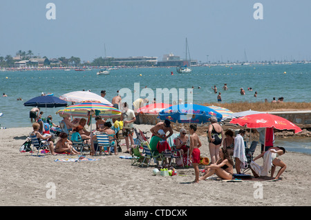 Colon Playa De Santiago de la Ribera Beach au sud de l'Espagne Banque D'Images