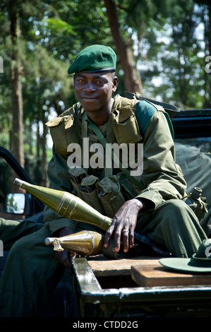 Un soldat congolais, FARDC, Mushake, République démocratique du Congo Banque D'Images