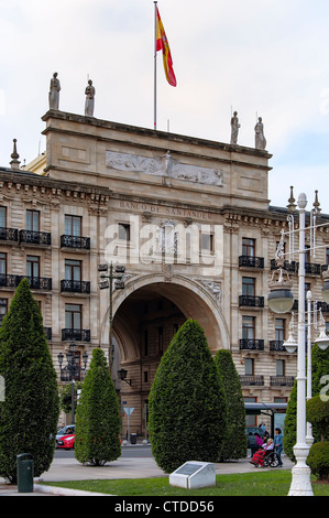 Siège du bureau principal de la Banque Santander dans la ville de Santander, Cantabria, Spain, Europe Banque D'Images