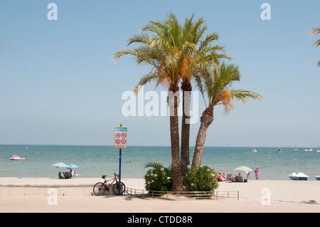 Colon Playa De Santiago de la Ribera Beach au sud de l'Espagne Banque D'Images