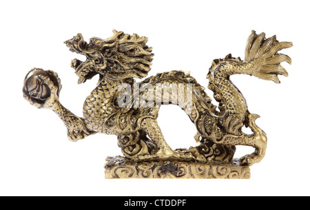 Figurine d'un dragon sur un fond blanc, de souvenirs Banque D'Images