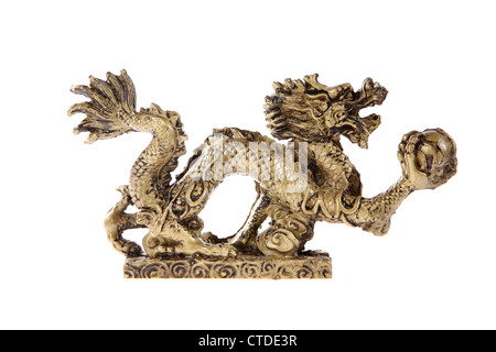 Figurine d'un dragon sur un fond blanc, de souvenirs Banque D'Images