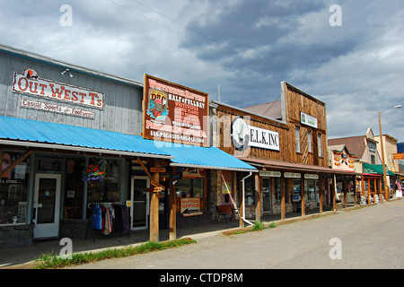 Park Street, Gardiner, Montana Banque D'Images