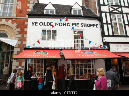 Le vieux porc Pie Shop à Melton Mowbray, Leicestershire, Angleterre, Royaume-Uni Banque D'Images