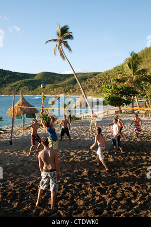 Waya Island, Fidji, beach-volley, Octopus Resort Banque D'Images