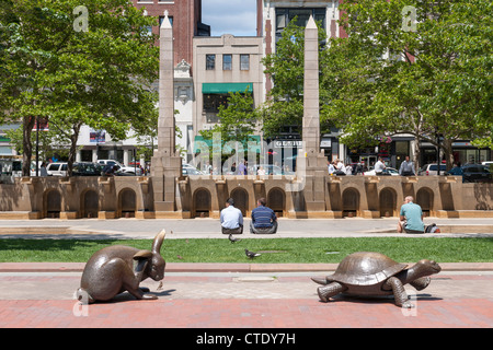 Lièvre et Tortue, Copley Square, Boston Banque D'Images