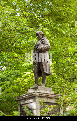 Statue de Benjamin Franklin, l'Ancien hôtel de ville de Boston Banque D'Images