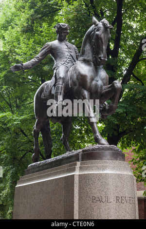 Statue de Paul Revere, Boston Banque D'Images