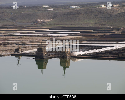 Des monticules de sel de mer dans les salines de Janubio Lanzarote Banque D'Images