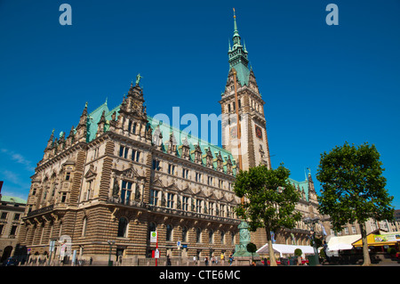 L'hôtel de ville Rathaus Rathausmarkt la place de l'hôtel de ville vieille ville Hambourg Allemagne Europe Banque D'Images