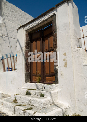 La capitale Fira Town sur l'île de Santorin dans les îles Cyclades en Grèce Banque D'Images