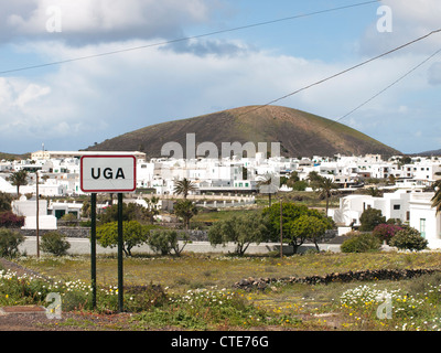 Entrée du village de Uga à Lanzarote dans les îles Canaries Banque D'Images