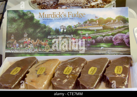 Le Michigan, l'île Mackinac. L'île populaire fudge shop. Banque D'Images