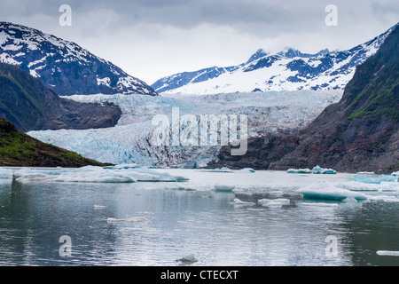 Glacier Mendenhall à Juneau Icefield près de Juneau, Alaska. Banque D'Images