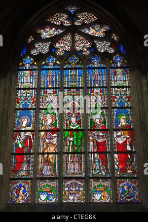 Bruxelles - Juin 22 : Saints de glace dans l'église gothique Notre Dame du Sablon le 22 juin 2012 à Bruxelles. Banque D'Images