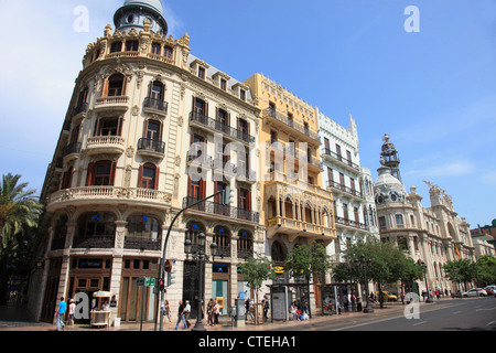 L'espagne, Valence, la Plaza del Ayuntamiento, Banque D'Images