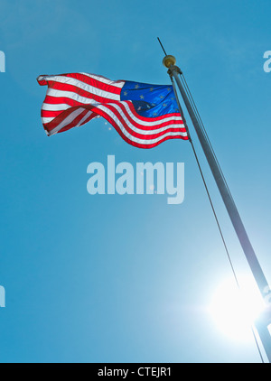 USA, New York City, 15 star US flag Banque D'Images