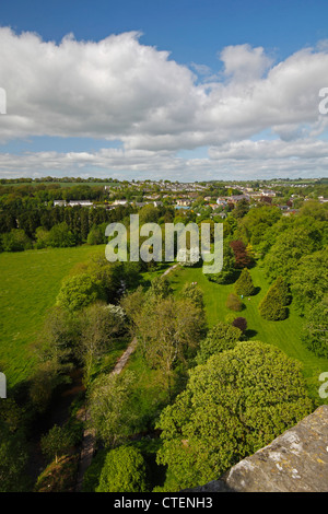 Vue depuis le haut de Blarney Castle, comté de Cork, Irlande Banque D'Images