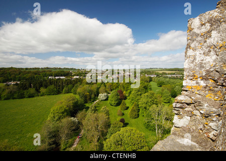 Vue depuis le haut de Blarney Castle, comté de Cork, Irlande Banque D'Images