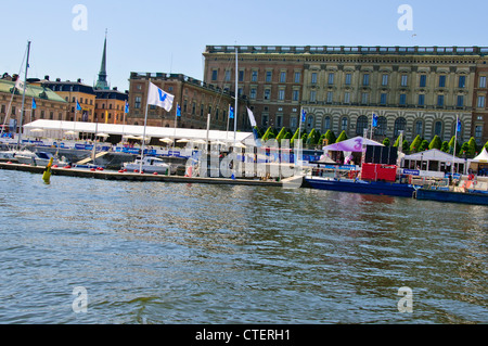 Le Palais Royal,Volvo Penta Course autour du monde à la voile, yachts, exposition, Stockholm, Suède, Scandinavie Banque D'Images