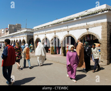 Marché traditionnel dans la vieille ville, Essaouira, Maroc Banque D'Images