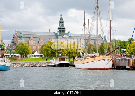 Avis sur musée nordique de côté mer, Stockholm, Suède Banque D'Images