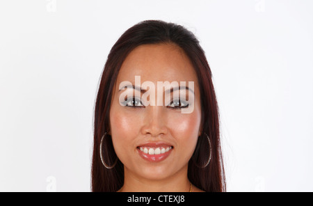 Close up head shot d'un visage de femme thaïlandaise Banque D'Images