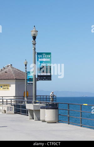Huntington Beach pier en Californie. Lieu de l'US Open de surf 2012 Banque D'Images