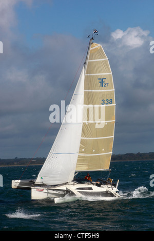 Le tour de l'île, des courses de bateaux-I.O.W Banque D'Images