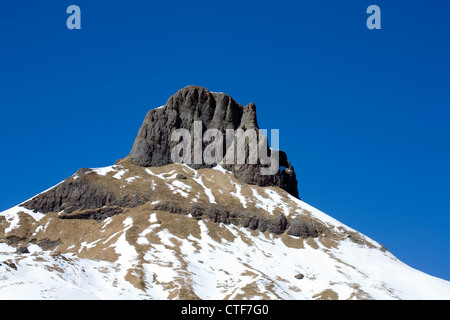 La Crepa Neigra près de Alba le long de la vallée de Canazei Val di Fassa Dolomites Italie Banque D'Images